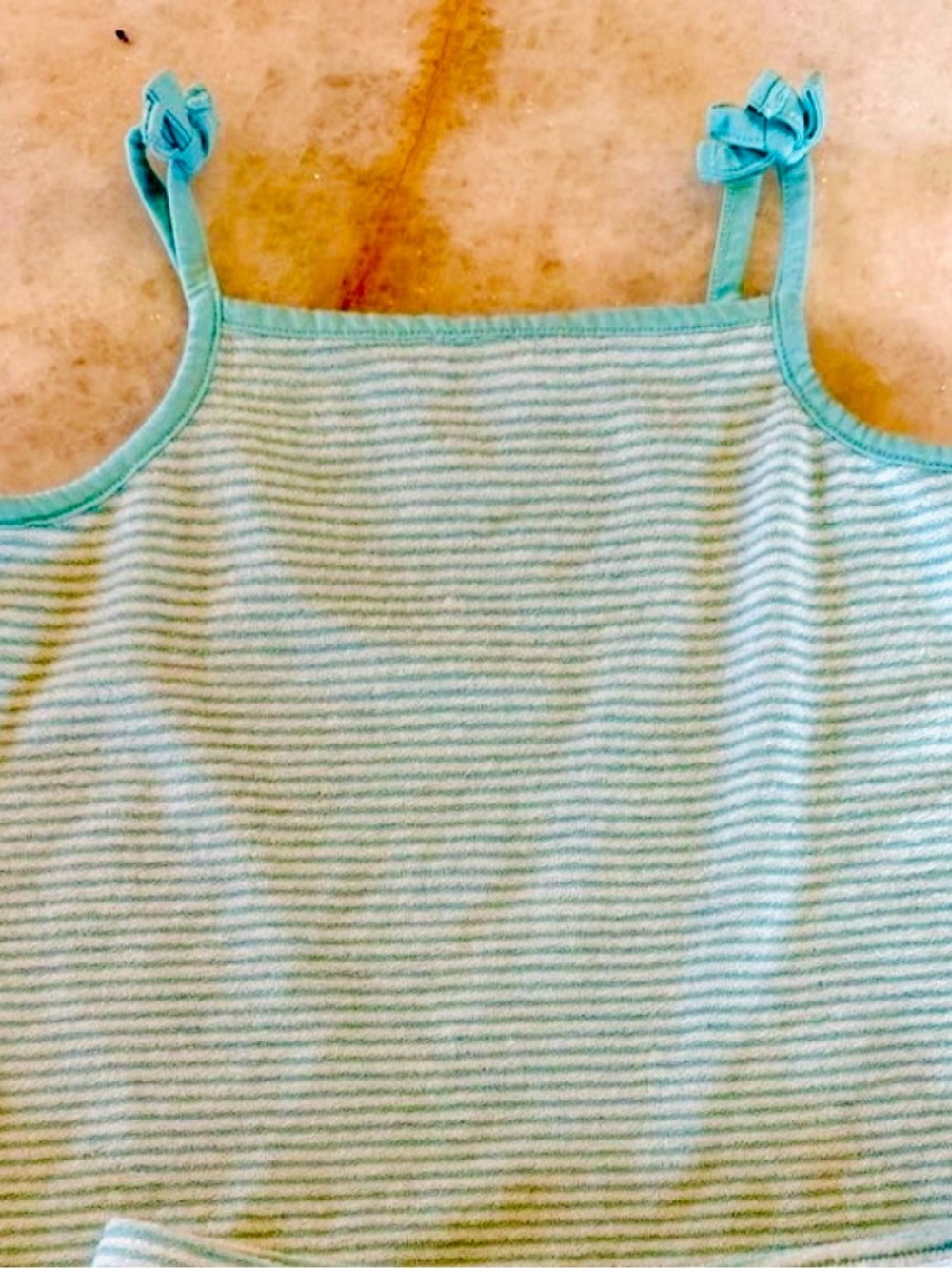 NWT Ruffle Butts Vintage Aqua Stripe Terry Knit Tank and Jogger Pants - Aqua
